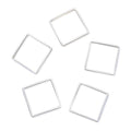 Adabele 50pcs Silver Square Beading Hoop Link Jewelry Findings 16mm Geometric Connector Open Back Bezel Frame for DIY Craft Jewelry Making CF73-2 - size: Square Shape (0.63 inch)