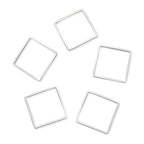 Adabele 50pcs Silver Square Beading Hoop Link Jewelry Findings 16mm Geometric Connector Open Back Bezel Frame for DIY Craft Jewelry Making CF73-2 - size: Square Shape (0.63 inch)