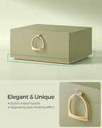 SONGMICS 2-Layer Jewelry Box, Jewelry Organizer with Handle, Removable Jewelry Tray, Jewelry Storage, Floating Effect, 8.1 x 9.4 x 4.3 Inches, Gift Idea, Sage Green UJBC165C02 - color: Sage Green