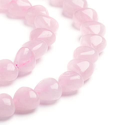 Fashewelry 98pcs Natural Rose Quartz Heart Beads Energy Healing Chakra Stone Loose Beads Polished Crystal Gemstone Spacer Beads for Earring Bracelet Necklace Jewelry Making, 7.2-9x8.3-8.7mm - color: Rose Quartz, 7.2-9x8.3-8.7mm