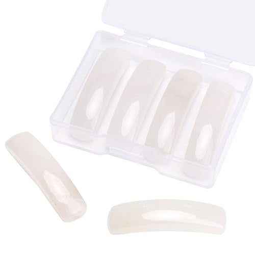 BEADIA Natural Curved White Agate Stone Beads 36x10mm 4pcs for DIY Bracelet Jewelry Making - color: White Agate