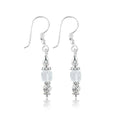 Natural Gemstone Dainty Earrings, Silver Plated Hypoallergenic Jewelry, Handmade Healing Crystal Lightweight Earring, Polished Stones, Elegant Birthday Statement Gift for Women
