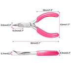 SPEEDWOX Mini Bent Nose Pliers, 3" Chain Nose Pliers with Pink PVC Handle, Jewelry Pliers for Beading Jewelry Making Wire Wrapping DIY Craft Hobby Supplies - style: 3" Bent Nose Pliers