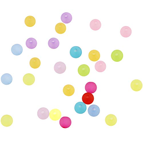 Tegg Matte Loose Bead 500PCS 6mm Mixed Colour Round Transparent Frosted Jewelry Glass Beads
