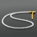 TGH Natural Gemstone Beaded Necklace for Women - Handmade 3-3.5mm Faceted Round Beads - Healing Crystal Birthstone Jewelry - 16+2 Inch Adjustable