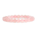 Justinstones Gem Semi Precious Gemstone 8mm Round Beads Stretch Bracelet 7 Inch Unisex - color: Rose Quartz