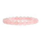 Justinstones Gem Semi Precious Gemstone 8mm Round Beads Stretch Bracelet 7 Inch Unisex - color: Rose Quartz