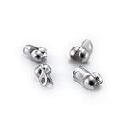 E-outstanding 200-Pack Clamshell Endcap Calottes Crimp End Cap Connector Clasp Fitting Ball Chain Calotte End Crimps Beads Connector Components for DIY Jewelry Making 3.2mm, Silver - color: Silver