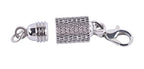 KONMAY 10 Sets Rhodium Screw-in Magnetic Necklace Clasps, Safety Magnetic Converter Clasps for Jewelry Making - color: Rhodium with Screw Patterns