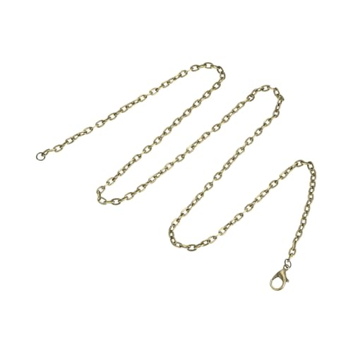HARFINGTON 20 Pack 18 Inch Necklace Chains Bulk 3.2mm Bronze Plated Cable Chains with Lobster Clasps for Jewelry Making - color: Bronze, size: 18 Inch x 3.2mm