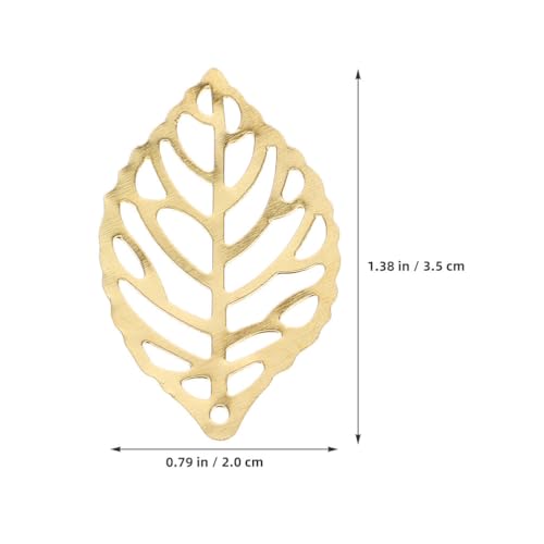 200Pcs Gold Plated Hollow Leaf Charms for Jewelry Making - Lightweight Iron Pendants for Earrings Necklaces Hair Clips