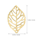 200Pcs Gold Plated Hollow Leaf Charms for Jewelry Making - Lightweight Iron Pendants for Earrings Necklaces Hair Clips