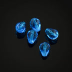 24pcs Adabele Austrian 8mm Faceted Teardrop Loose Crystal Beads Capri Blue Compatible with 5500 Swarovski Crystals Preciosa SST-825 - color: Capri Blue, size: 8mm x 6mm - 24pcs