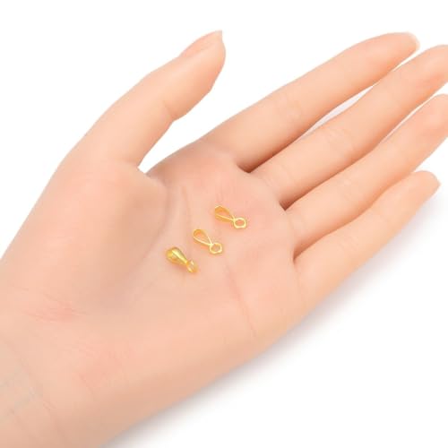 5pcs Adabele Real Yellow Gold Plated 925 Sterling Silver 11mm Pendant Clasp Folding Donut Bail Closed Loop Jumpring for DIY Craft Jewelry Making SS71-2 - color: Gold plated sterling silver