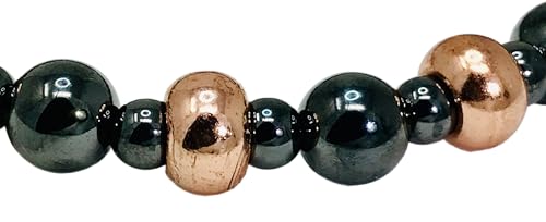 Copper and Magnetic Hematite Bracelet - size: 7 Inches