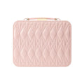 Large Jewelry Travel Organizer, Large Travel Jewelry Box with Removable Jewelry Tray, 2-Layer Jewelry Boxes for Women, Pink - color: A Gentle Pink