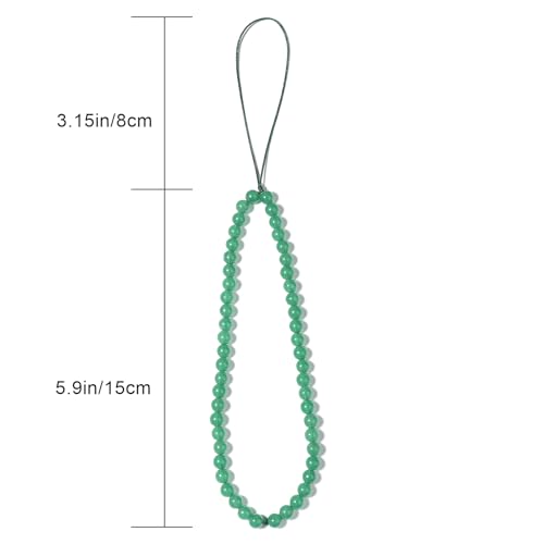 Semi-Precious Gem Stones Beaded Phone Charm Cell Phone Lanyard Wrist Strap Handmade Natural Gemstone Phone Chain string - color: Green Aventurine