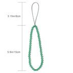 Semi-Precious Gem Stones Beaded Phone Charm Cell Phone Lanyard Wrist Strap Handmade Natural Gemstone Phone Chain string - color: Green Aventurine