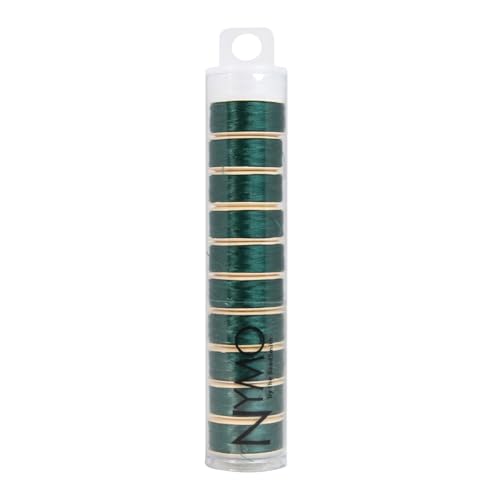 The Beadsmith Nymo Thread – 10-Pack Evergreen Color – Size D, .30mm Diameter, 64 Yard/58.5 Meter Spool – Made of Nylon – Bead Embroidery & Weaving, Off Loom & Loom Work and DIY Craft Projects - size: Size D, 64 Yards, style: Evergreen