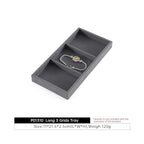 Dark Blue Jewelry Display Tray Ring Necklace Earring Bangle Organizer Multifunctional Storage Case for Jewelry Showcase (Long 3 Grids Tray) - color: 07-3 Gird Tray