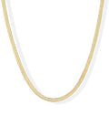 PAVOI 14K Gold Plated Curb Paperclip Box Sphere Bead Snake Herringbone and Figaro Chain Adjustable Necklace - style: Snake-M