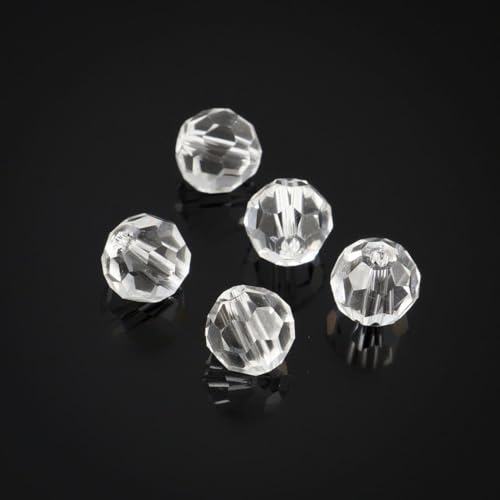 100pcs Adabele Austrian 4mm (0.16 Inch) Small Faceted Loose Round Crystal Beads Crystal Clear Compatible with 5000 Swarovski Crystals Preciosa SS2R-401 - color: Crystal Clear, size: 4mm Small (100pcs)
