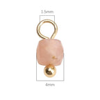 Beadia Natural Faceted Cube Stone Charms 4mm 30pcs with Untarnish Metal Accessories Loose Square Beads for DIY Jewelry Making - color: Sunstone