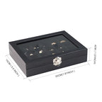 Wudygirl Jewelry Organizer Small Jewelry Box Jewelry Tray with Lid Velvet Earring Organizer Jewelry Earrings Holder Ring Display Storage Ring Box for Women 24 Grid (Black) - style: Black 24 Grid