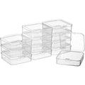 SATINIOR 12 Pack Clear Plastic Beads Storage Containers Box with Hinged Lid for Beads and More (2.52 x 2.52 x 0.79 Inch) - size: 2.52 x 2.52 x 0.79 Inch