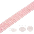 160pcs 4x2mm Natural Pink Rose Quartz Stone Disk Rondelle Spacer Semi Precious Gemstone Loose Beads for Jewelry Making 15 Inch - color: Pink Rose Quartz