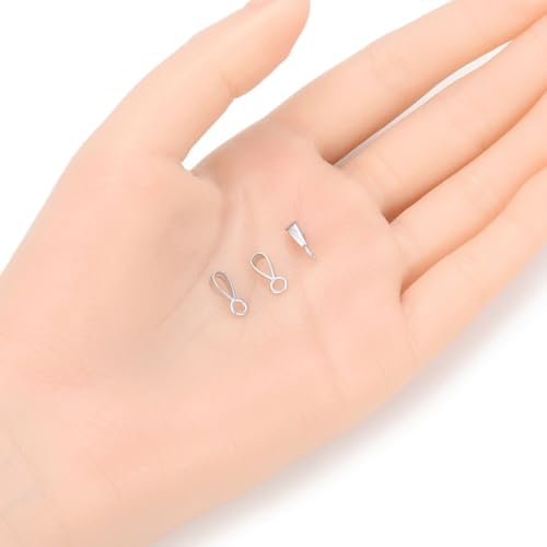 5pcs Adabele Authentic 925 Sterling Silver 11mm Pendant Clasp Folding Donut Bail Closed Loop Jumpring Tarnish Resistant for DIY Craft Jewelry Making SS71-3 - color: White Gold/Rhodium Plated Sterling Silver