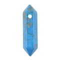 Dyed Turquoise Howlite 32mm Natural Gemstone Hexagonal Wand Jewelry Making Crystal Pointed Chakra Reiki Healing Beads 2mm Hole Drilled(Pack of 10) - color: Dyed Turquoise Howlite