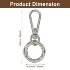 2 Pcs 5-Split Swivel Snap Hooks with Key Rings, Opening Metal Swivel Lobster Claw Clasps for Key Chain Clip, Lanyard, DIY Crafts, Jewelry Making, Bags and Accessories(Silver) - color: Silver