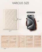 VLANDO Travel Jewelry Organizer Case,Large Jewelry Storage Book Ring Binder with Clear Zipper Velvet Jewelry Pouches Bags for Rings,Bracelet,Earrings-Cream White - color: 01.Cream White