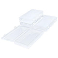 4 Pack Rectangular Clear Plastic Storage Containers Box with Hinged Lid for Beads and Other Small Craft Items (7.87 x 4.72 x 1.38 inch) - size: 7.87 x 4.72 x 1.38 inch