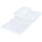 4 Pack Rectangular Clear Plastic Storage Containers Box with Hinged Lid for Beads and Other Small Craft Items (7.87 x 4.72 x 1.38 inch) - size: 7.87 x 4.72 x 1.38 inch