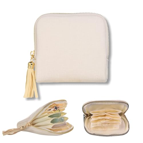 Small Travel Jewelry Case, Soft Velvet Organizer Pouch for Bangles, Bracelets, large Earrings, Beaded necklaces, Anti-Scratch & Portable Jewelry Bag Holder for Daily Use & Gift (Ivory White) - color: Ivory White