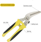 TOOLMAK Tin Snips 8 Inch Heavy Duty Scissors Metal shears with Stainless Steel Curve-Blade Comfort Grips, Multifunction Cutting of Branches, Thin Iron, Cardboads - size: 8 Inch Curve Blade