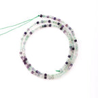 Faceted Natural Fluorite 2-3mm Cube Square Loose Beads Gemstone Small Loose Beads Healing Crystal Energy Stone for DIY Jewelry Making 15" - color: Fluorite