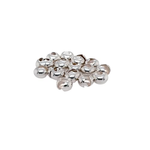 20pcs 925 Sterling Silver Open Crimp Bead Covers, 5MM, By CRAFT WIRE - color: 925 Sterling Silver, size: 5MM