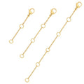 3 Pcs Necklace Extenders for Women 14K Gold Plated Necklace Extender Chain Extenders for Necklaces Anklet Bracelet Extender with Lobster Clasp Necklace Extension for Jewelry Making (1 2 3 Inch) - color: Gold