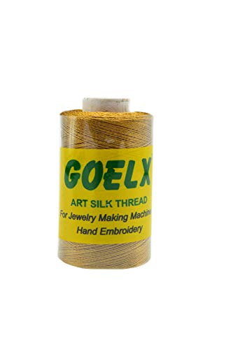 Goelx Silk Thread by Shade No for Jewelry, Tassel Making, Embroidery, Crafts, Shiny Soft Thread Spools - Brown - 134 D - color: Brown - 134 D