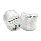2PCS Flat Elastic line 0.8 mm Elastic Bracelet Rope Elastic Bead Rope for String Jewelry Production and Bracelet Production - size: 2 pack
