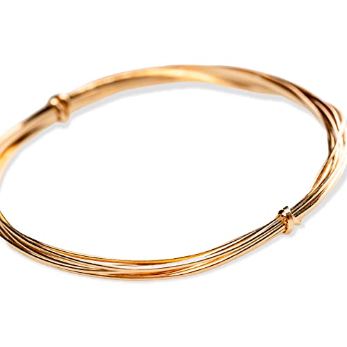 24 Gauge, 14/20 Yellow Gold Filled Wire (Half Round) Half Hard 14K Gold Filled Made in USA - 5FT by CRAFT WIRE - size: 24 Gauge, style: 5 Feet