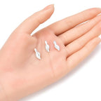 5pcs Adabele Authentic 925 Sterling Silver Hypoallergenic 16mm Glue On Bail Bale Pendant Clasp 10.6mm Leaf Flat Pad Base for DIY Craft Jewelry Making SS101 - size: 16mm Glue-on Bail