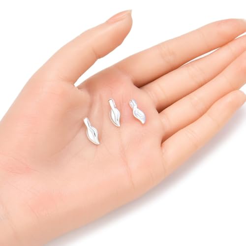 5pcs Adabele Authentic 925 Sterling Silver Hypoallergenic 16mm Glue On Bail Bale Pendant Clasp 10.6mm Leaf Flat Pad Base for DIY Craft Jewelry Making SS101 - size: 16mm Glue-on Bail