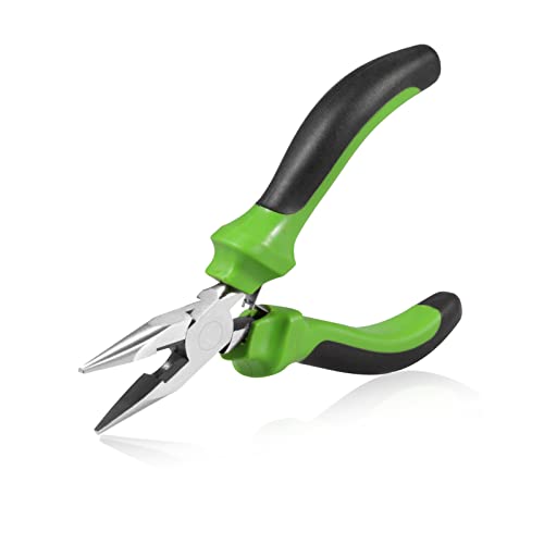 SPEEDWOX Mini Long Nose Pliers with Wire Cutter, Precision Fine Beading Pliers with Non-Serrated Jaws, Precision Jewelry Making Tool for Small Object Gripping - style: Long Nose Pliers with Cutter