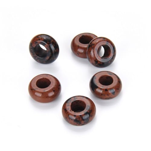 Adabele 10pcs Natural Red Brecciated Jasper Gemstone 8x14mm Donut Rondelle Beads Large Hole ID 5.6mm for DIY Craft Jewelry Making GW-A12 - color: Brecciated Jasper, size: 14mm x 8mm - 10pcs