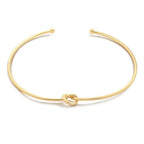 Aobei Pearl 18K Gold Plated Cuff Choker Necklace for Women Chunky Wire Chain Collar Jewelry - style: Love Knot