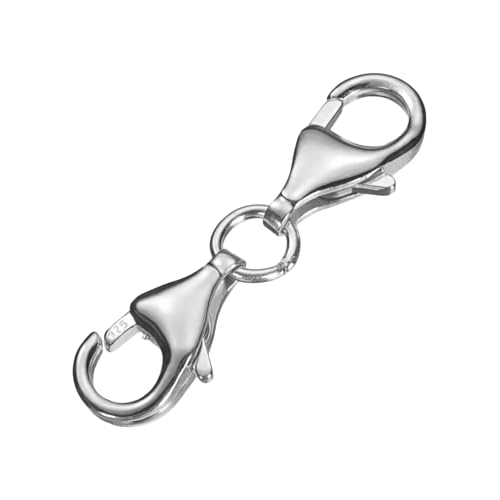 uxcell Bracelet Extender, 925 Sterling Silver Double Lobster Claw Clasps Necklace Extenders, Connector Extension Clasp for DIY Making Jewelry Chain (20mm/0.79", Metal Silver) - color: Metal Silver